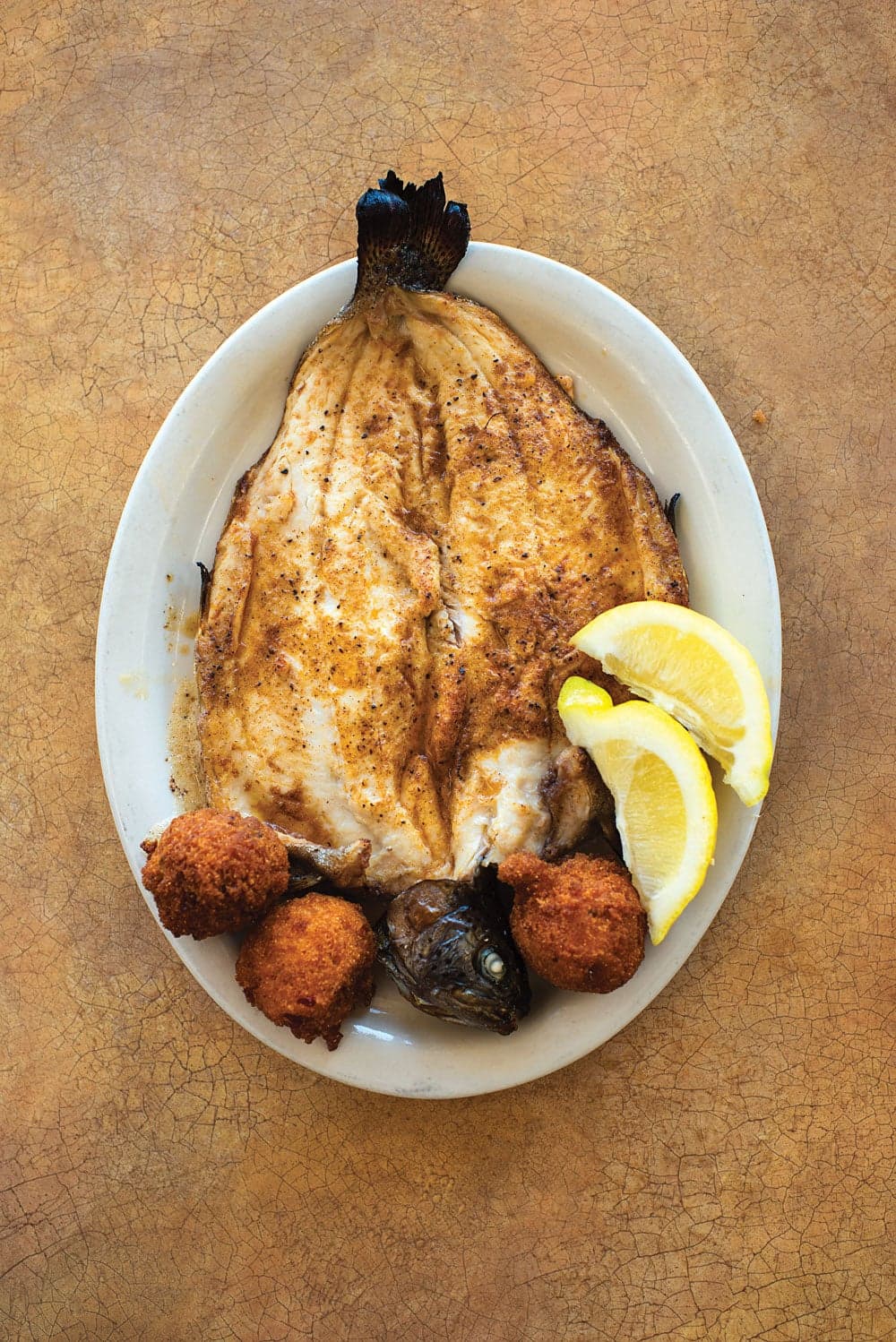 Broiled Rainbow Trout with Hush Puppies