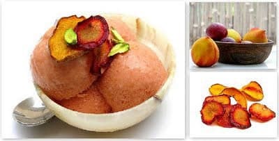 Roasted Peach and Plum Frozen Yogurt