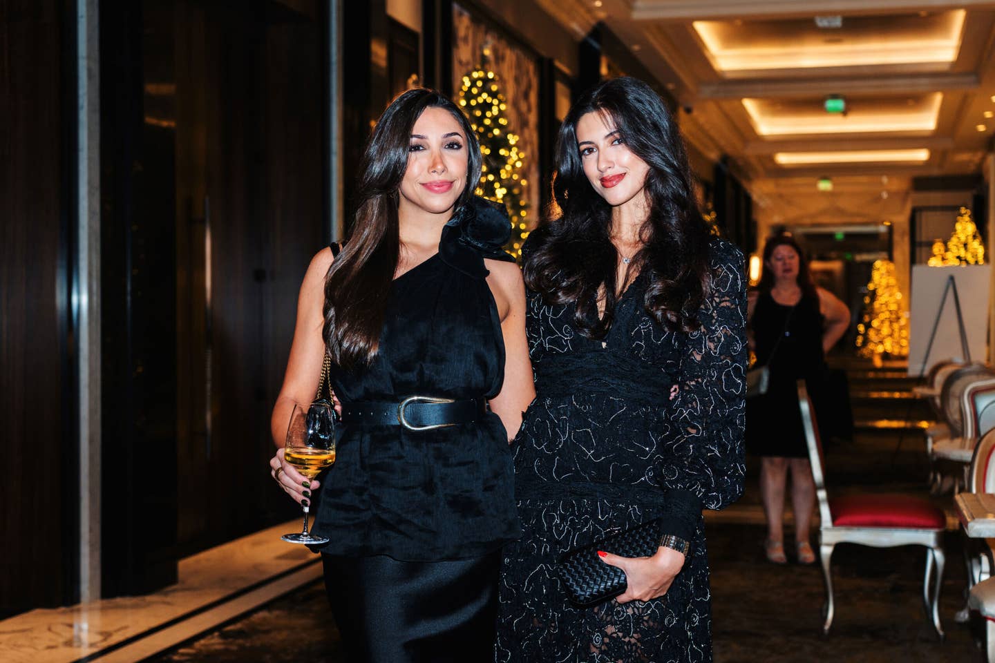 Elissa Salem and Yasmine Eladib in formal party attire.