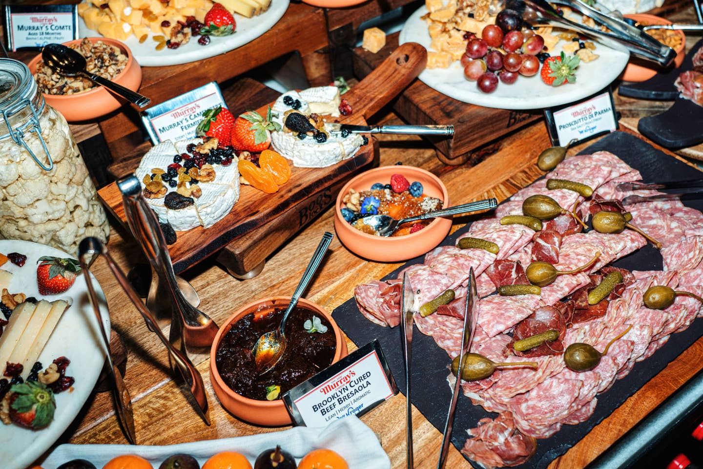 An epic cheese and charcuterie board.