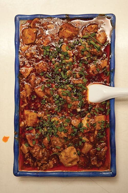 Sichuan Tofu and Ground Beef in Red Chile Sauce (Mapo Tofu)