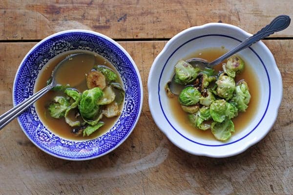 Crisp-Tender Brussels Sprouts in 7-Spice Broth