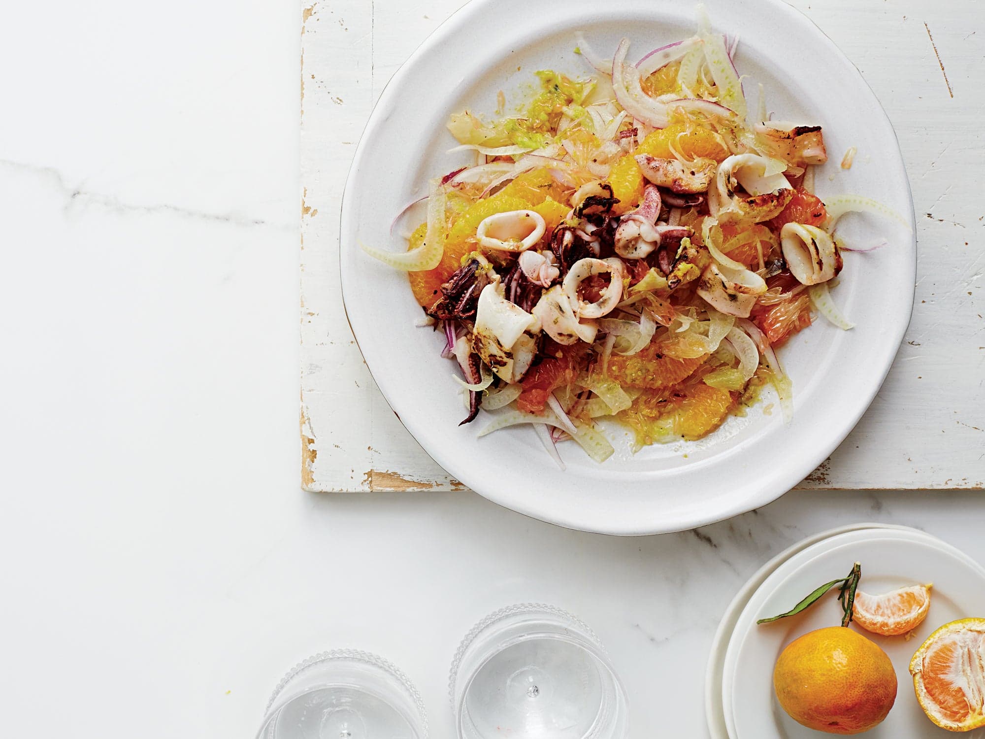 Fennel and Citrus Salad with Charred Squid