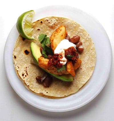 Fish Tacos with Roasted Tomato Salsa