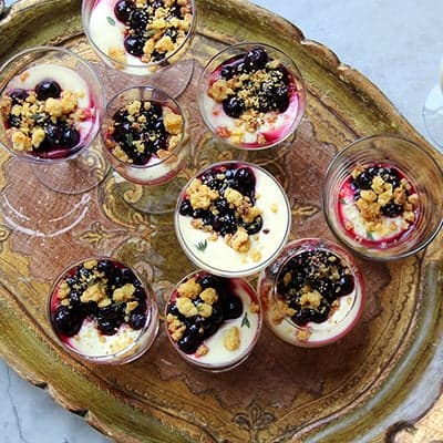 Sweet Corn and Blueberry Trifles