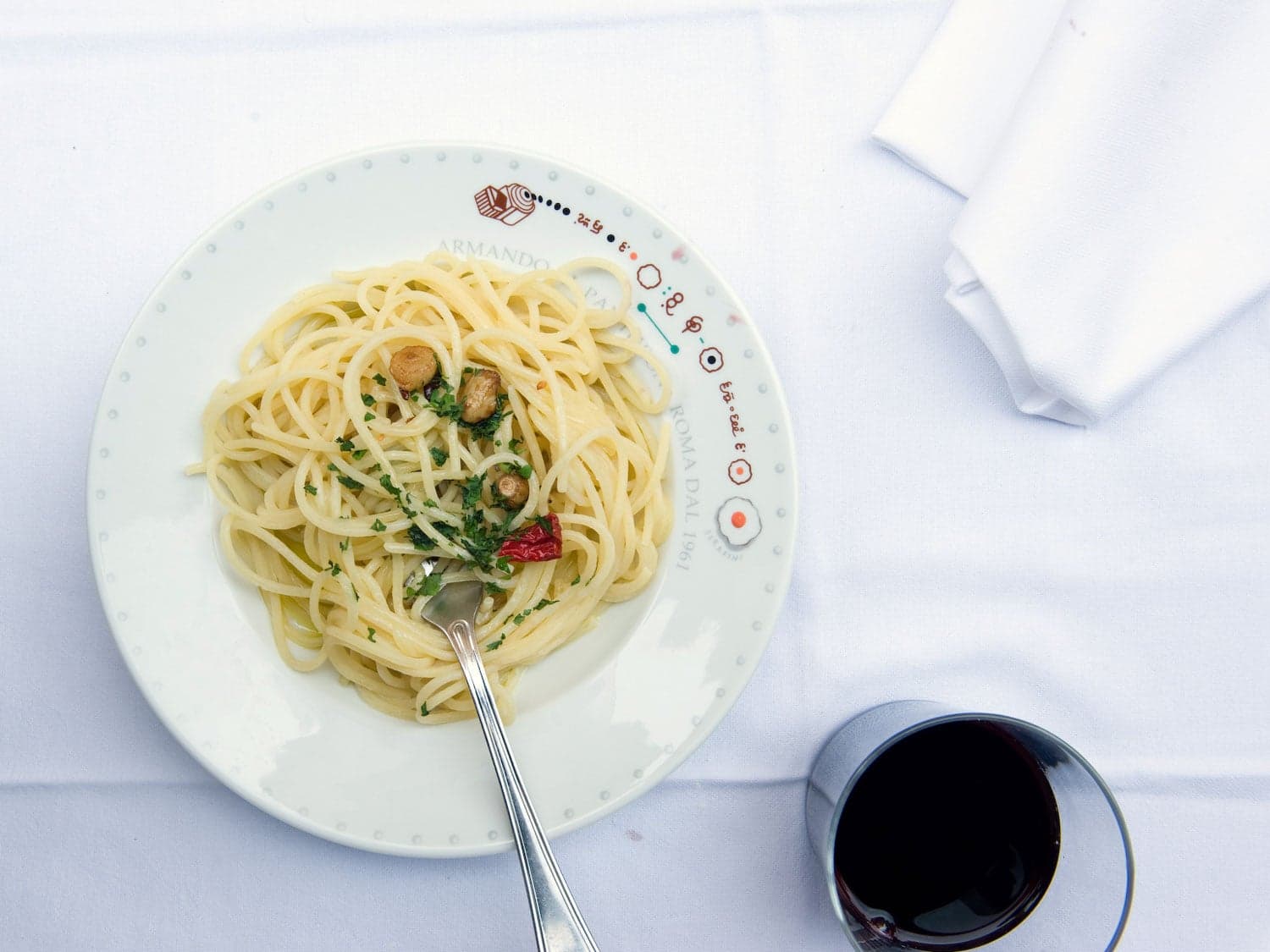 Spaghetti with Garlic, Olive Oil, and Peperoncino Chiles