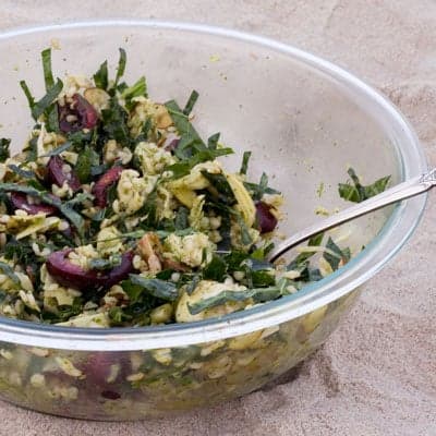 Kale and Chicken Brown Rice Salad with Cherries