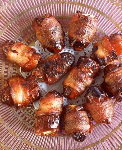 Bacon Wrapped Dates with Almonds
