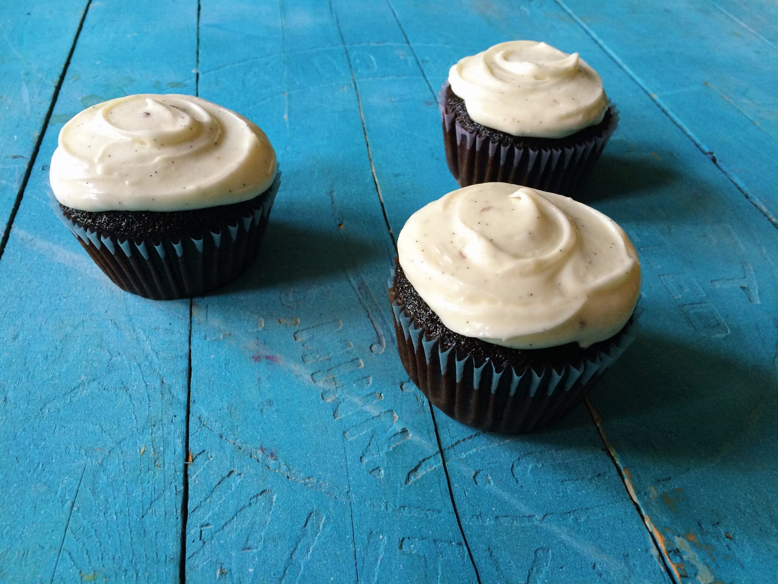 Chocolate Cupcakes with Goat Cheese Frosting