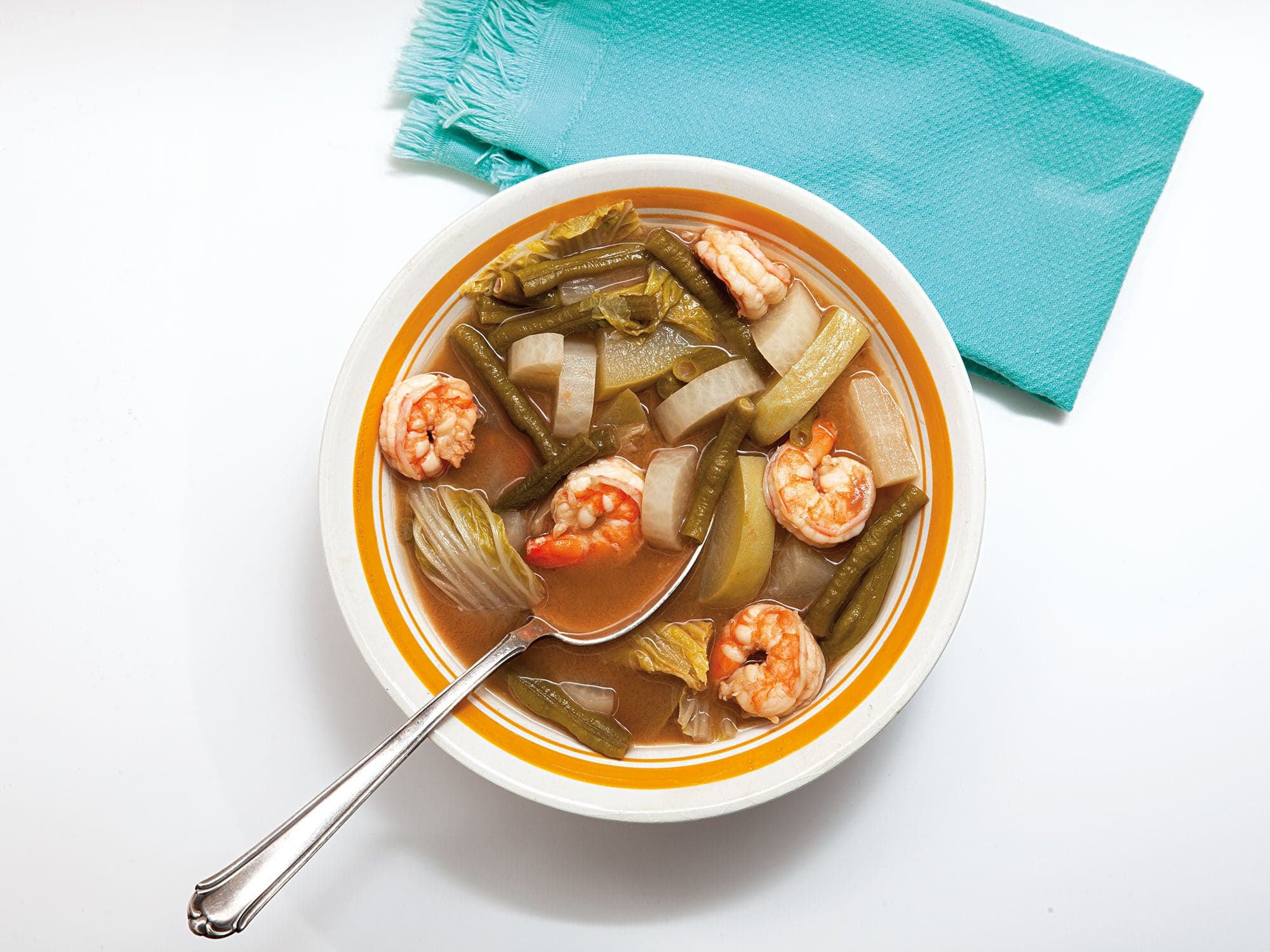 Sour Curry Soup with Shrimp