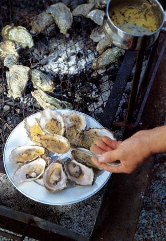 Grilled Oysters with Butter Sauce