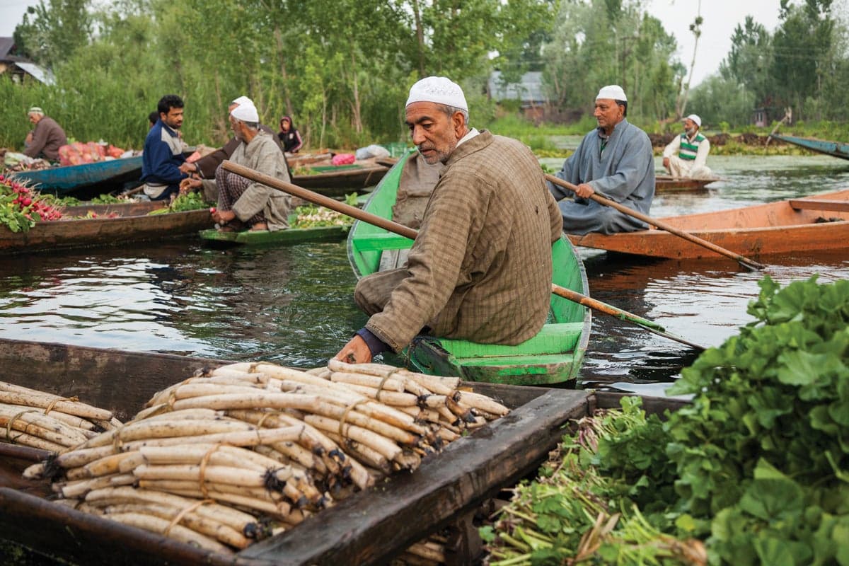 Floating market in Srinigar, Kashmir