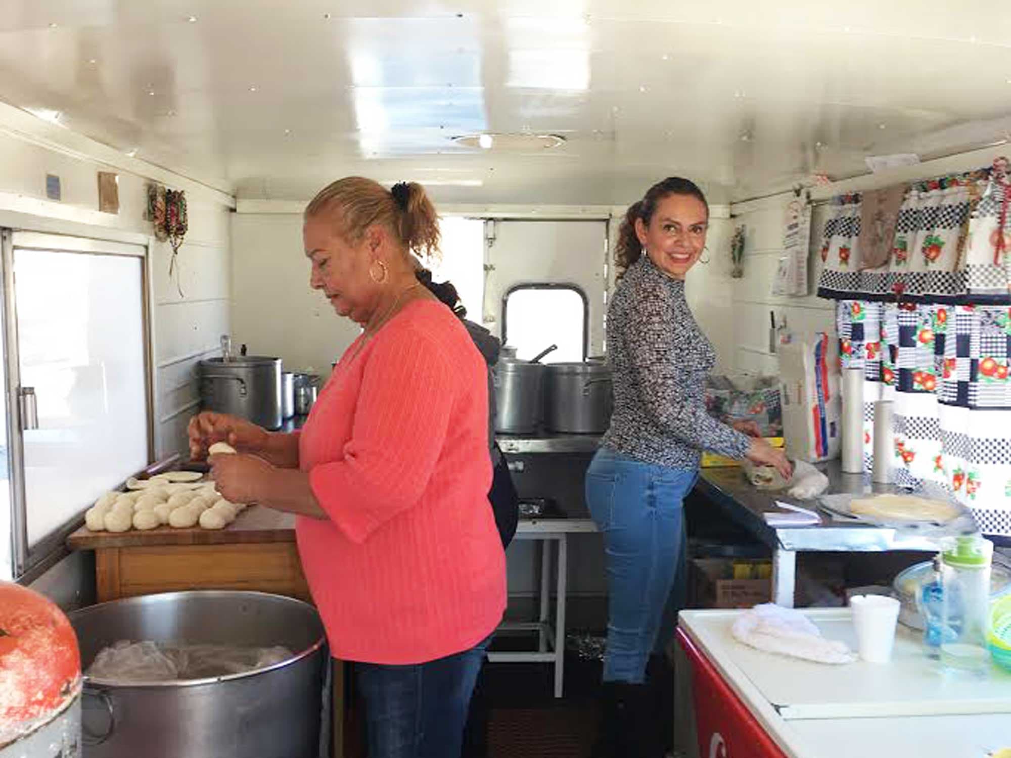 Women rolling tortillas in Juarez
