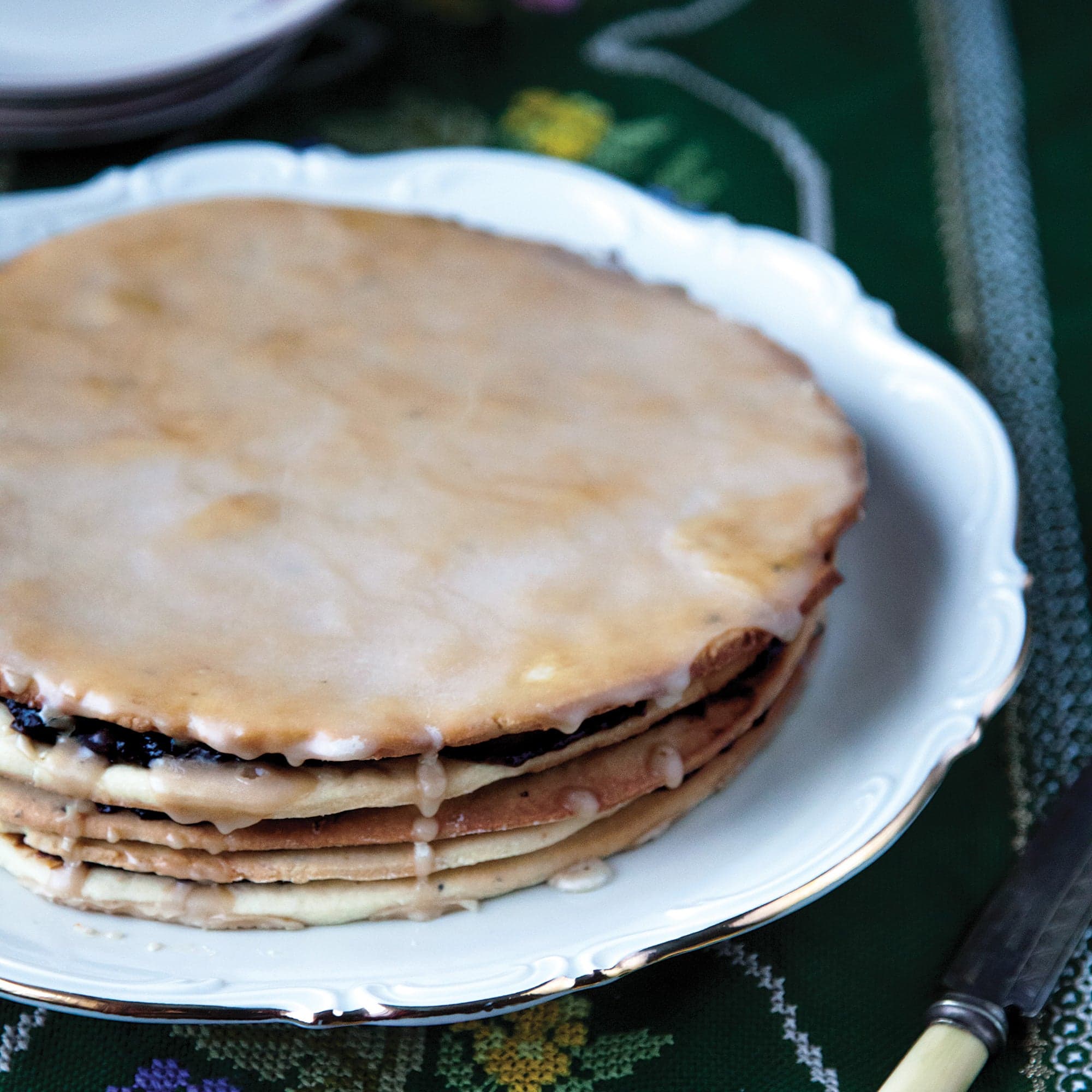 Shortbread and Prune Jam Layer Cake (Vinarterta)