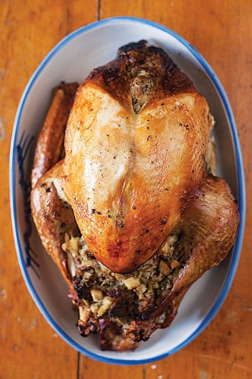 Roast Turkey with Celery-Root Stuffing and Giblet Gravy