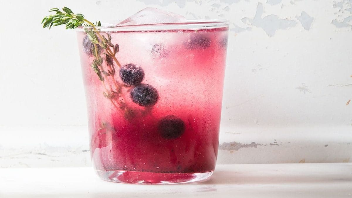Blueberry Jam and Prosecco Cocktail