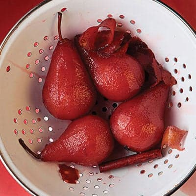 Port Wine Poached Pears