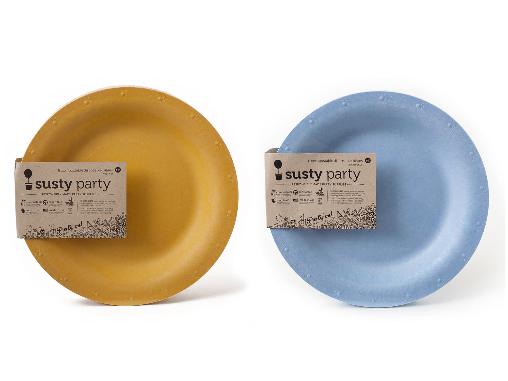 Susty Party compostable biodegradable plates