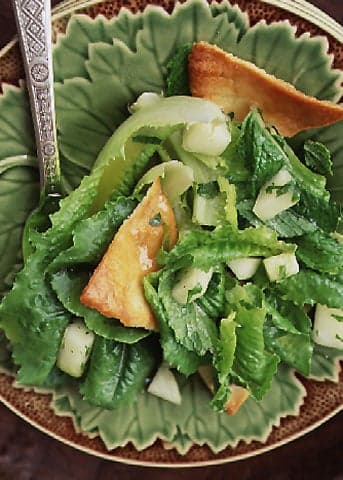 Green Salad with Toasted Pita Bread
