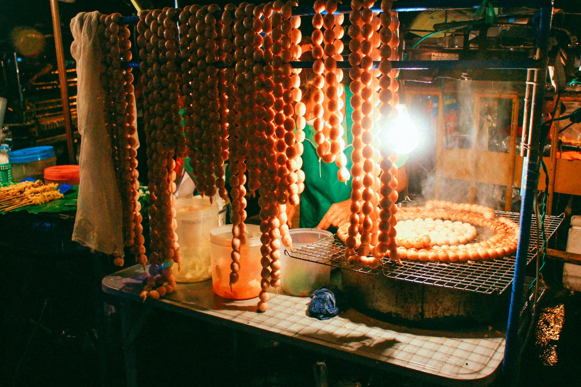 Sausage, street market in Chiang Mai, Thailand