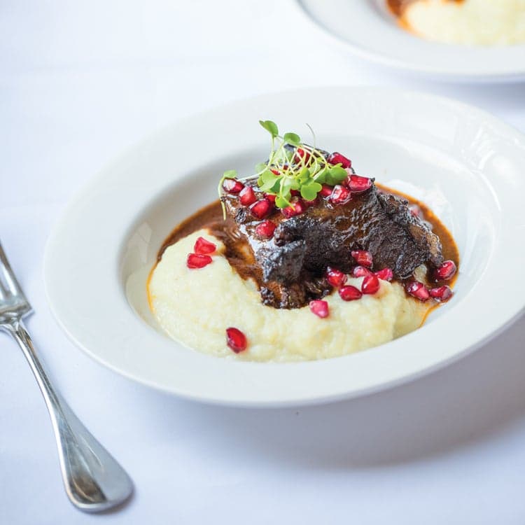 Braised short ribs with celery root purée