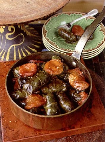 Stuffed Grape Leaves with Apricots