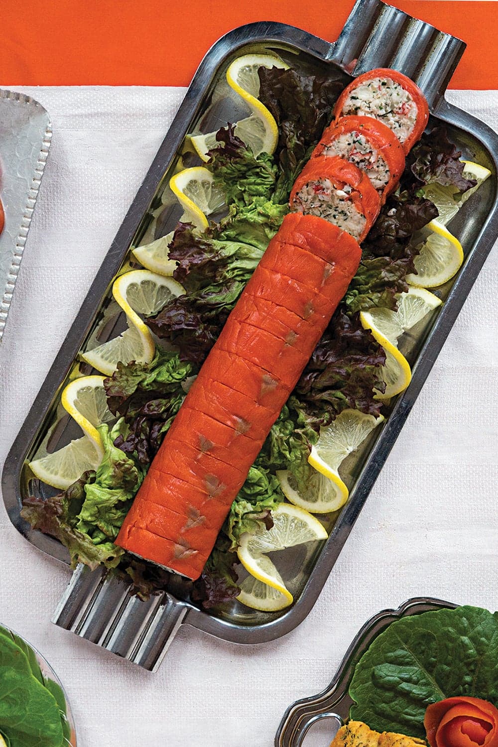 Smoked Salmon Stuffed with Cottage Cheese and Crab