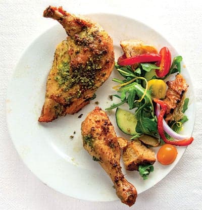 Pesto-Rubbed Chicken with Panzanella