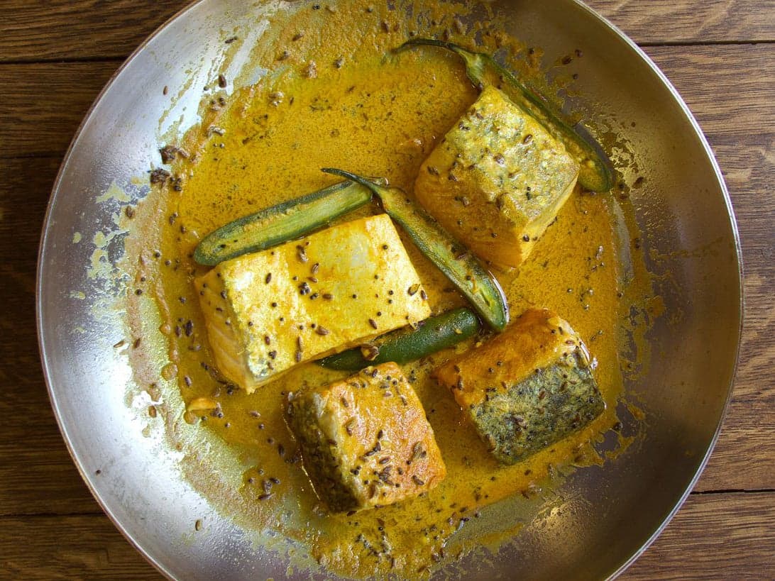 Salmon in Bengali Mustard Sauce