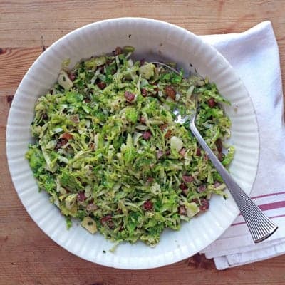 Sauteed Brussels Sprouts with Pancetta and Golden Sultanas