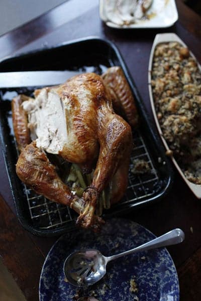 Sage-Brined Roast Turkey with Oyster Dressing