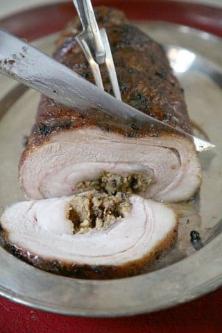 Roasted Veal Breast with Shallot-Caper Stuffing