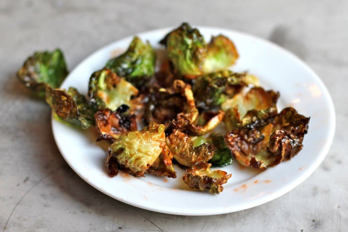 Brussels Sprout Chips with Sweet Chile Sauce