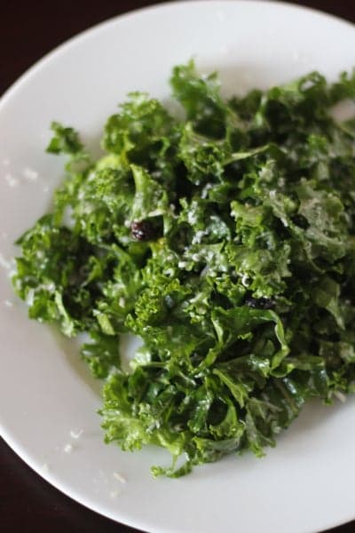 Raw Kale Salad with Lemon and Currants