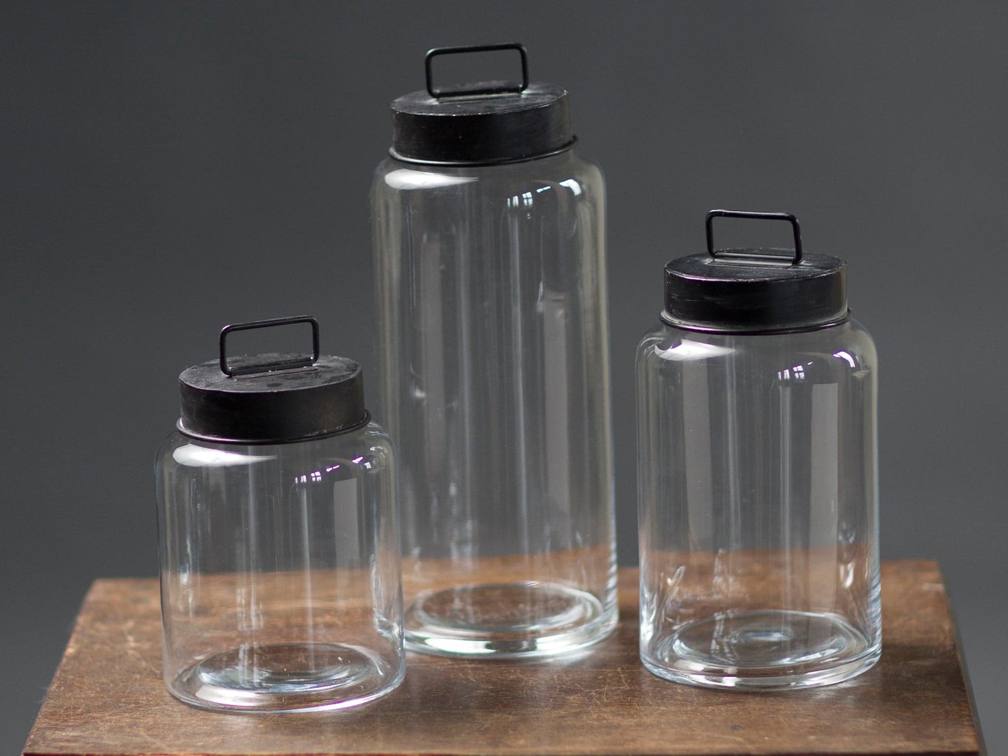Glass Storage Jars with Metal Lids