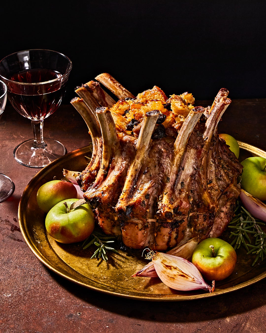 Crown Roast of Pork With Corn and Apple Stuffing