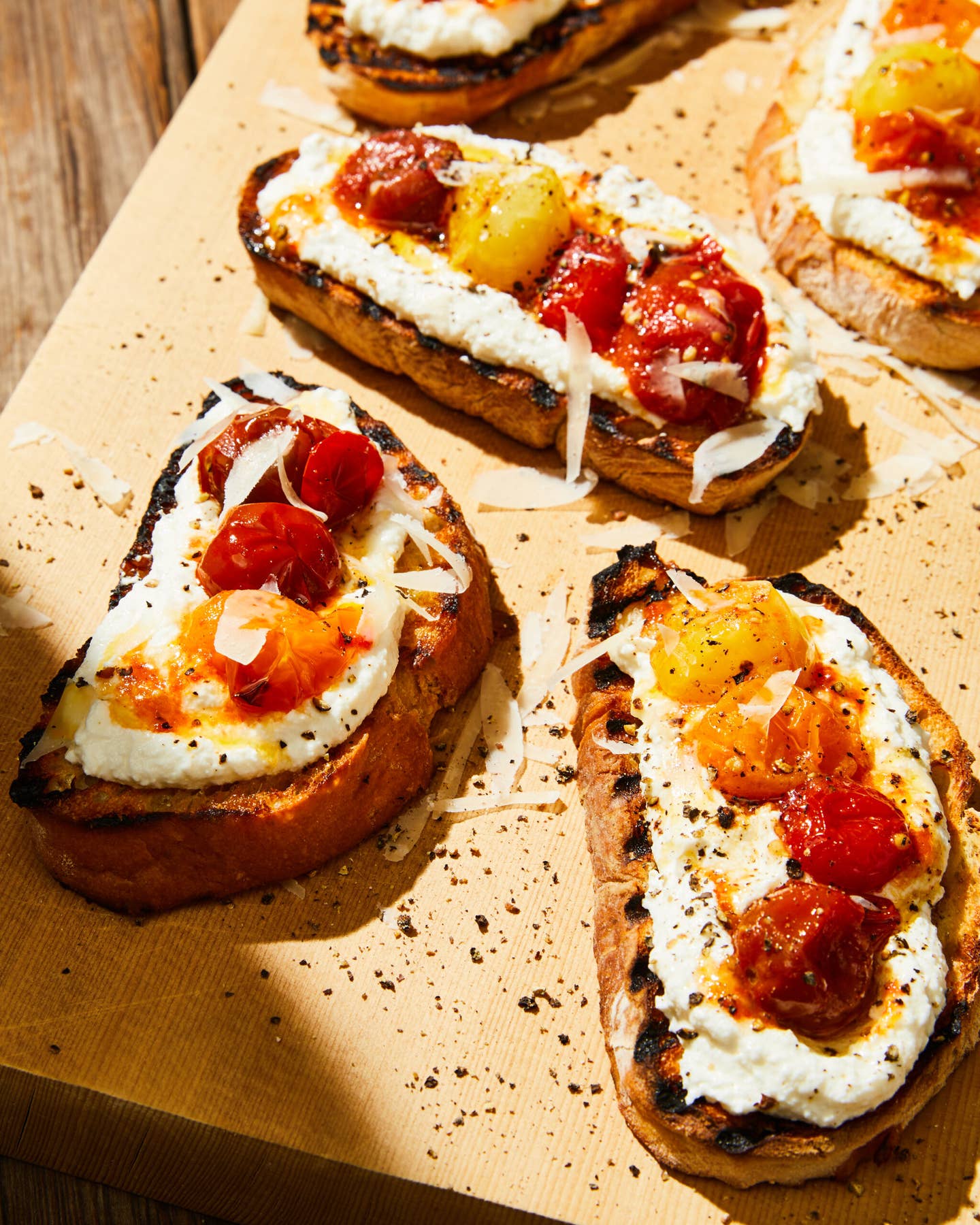 Ricotta Crostini with Cherry Tomatoes