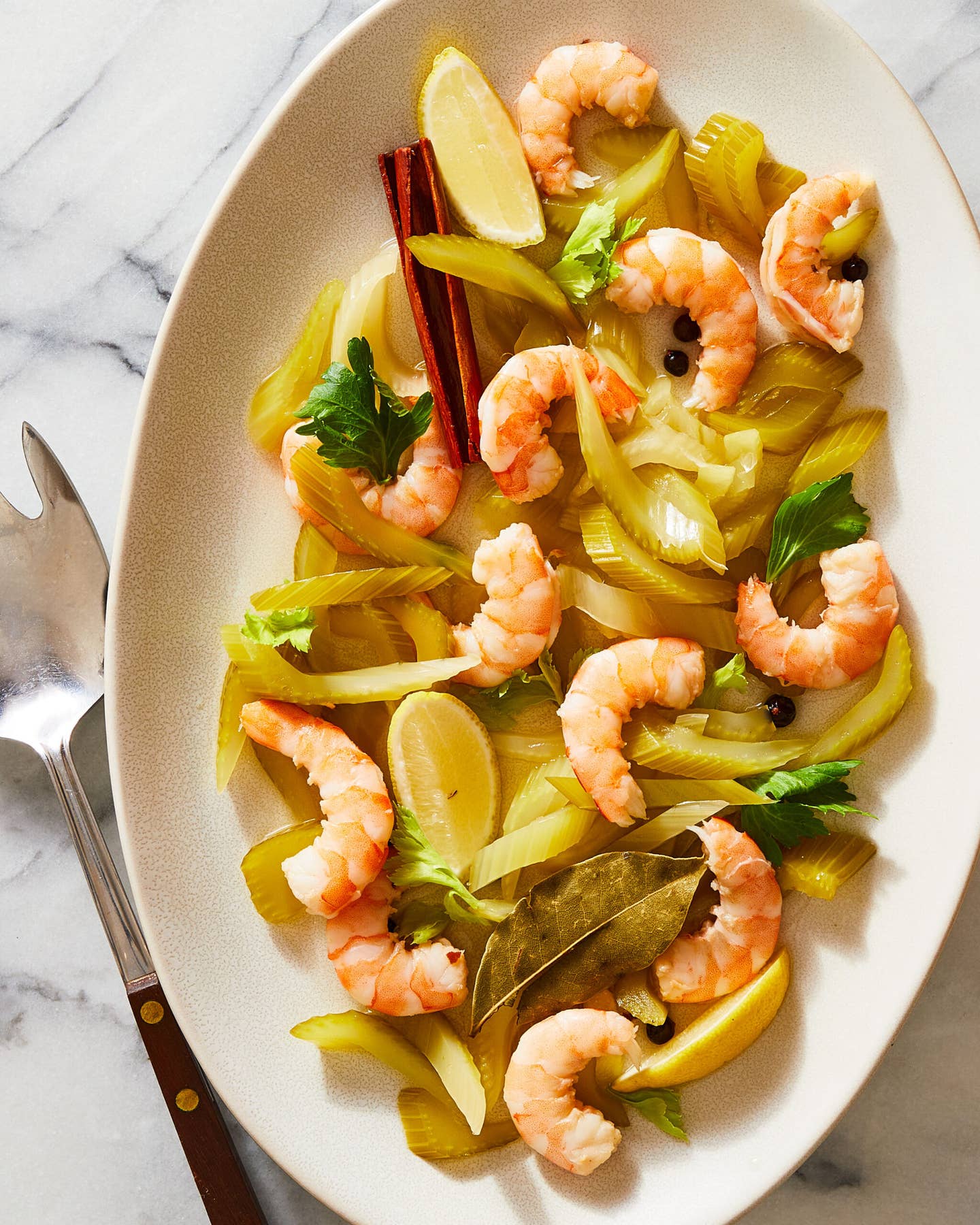 Shrimp and Pickled Celery