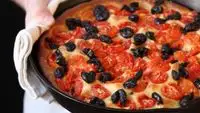 Focaccia with Tomatoes and Olives-image