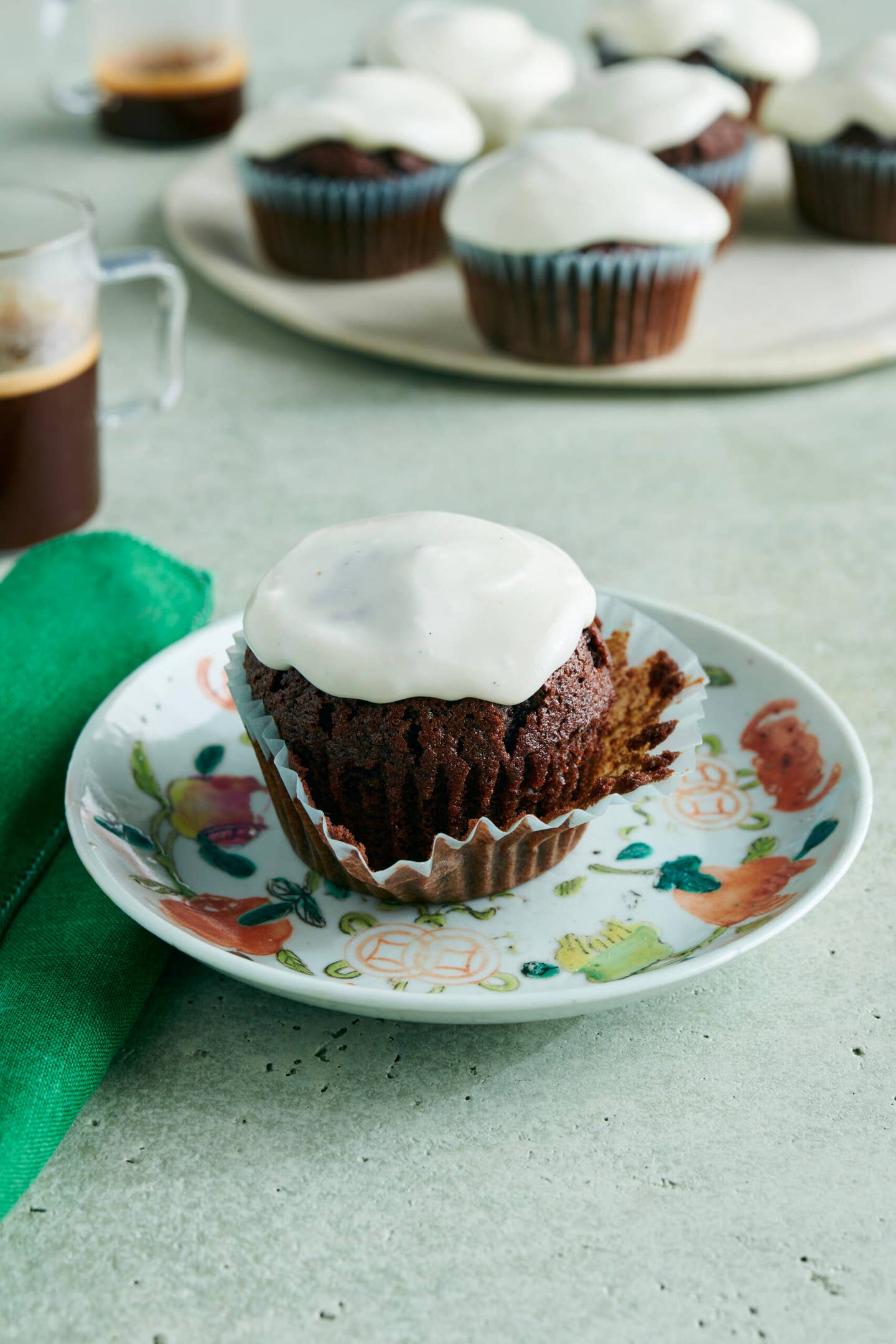 Chocolate Cupcakes with Goat Cheese Frosting