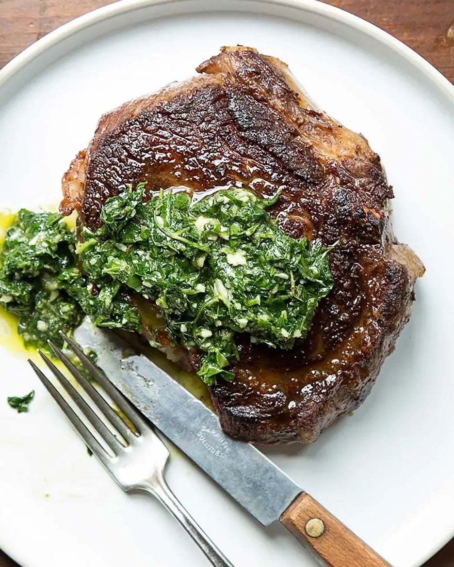 image of Rib-Eye Steaks With Chimichurri recipe by Saveur