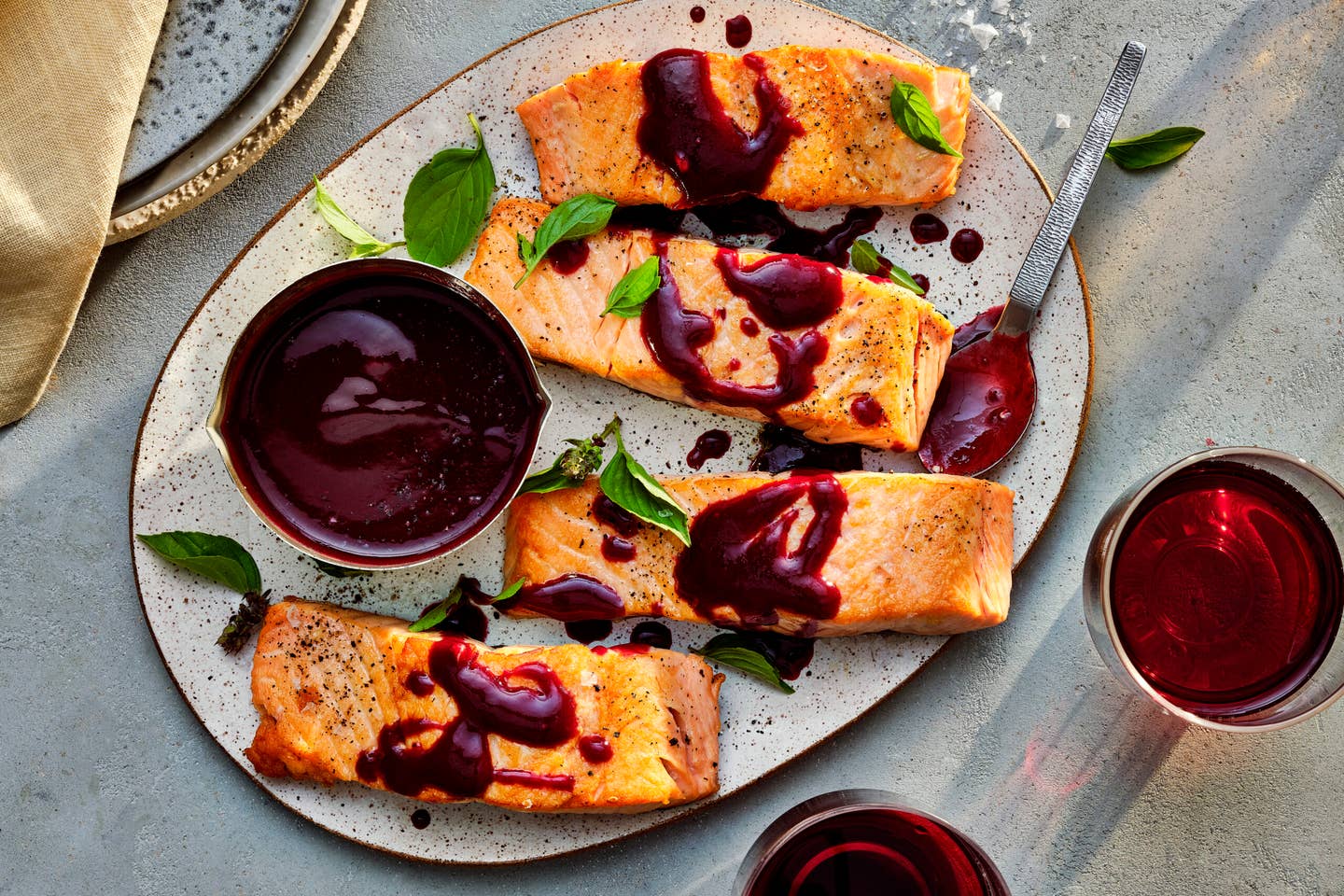 Salmon Recipe with Blackberry Wine Sauce
