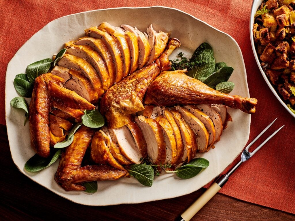Roast Turkey with Celery-Root Stuffing and Giblet Gravy