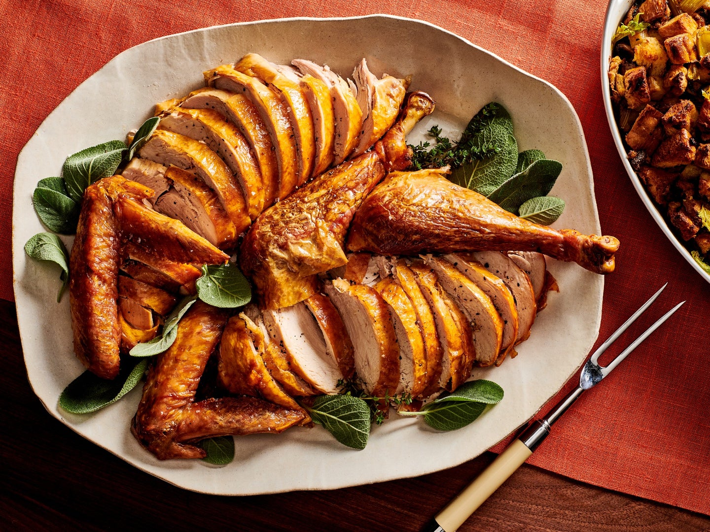 Roast Turkey with Celery-Root Stuffing and Giblet Gravy