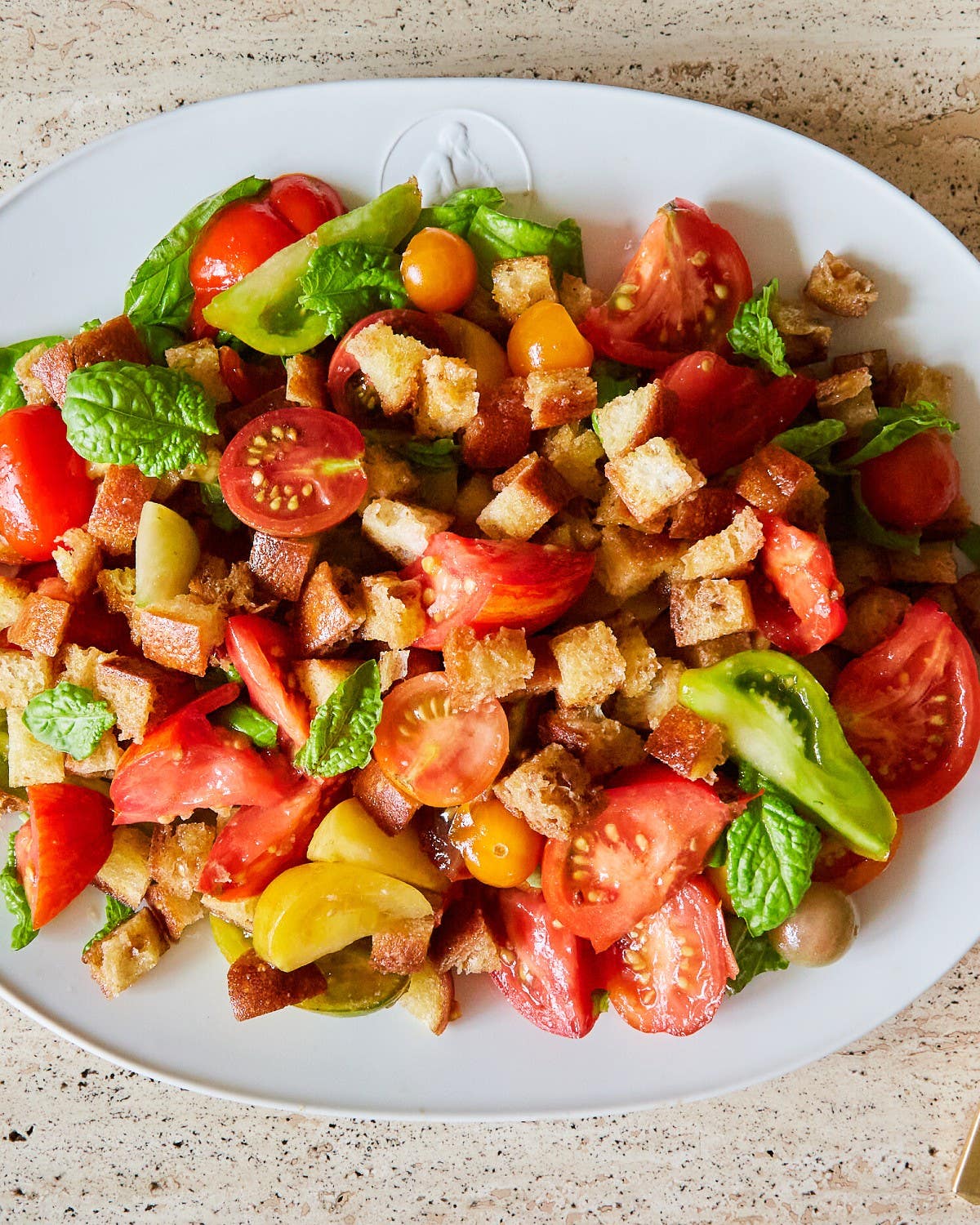 Seize the Summer With Our Top 12 Tomato Recipes Summer Panzanella Recipe on White Background