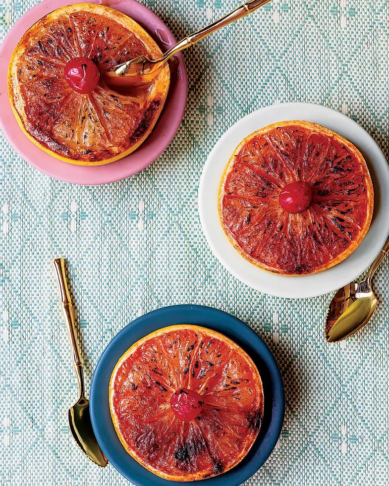 Rum-broiled grapefruit