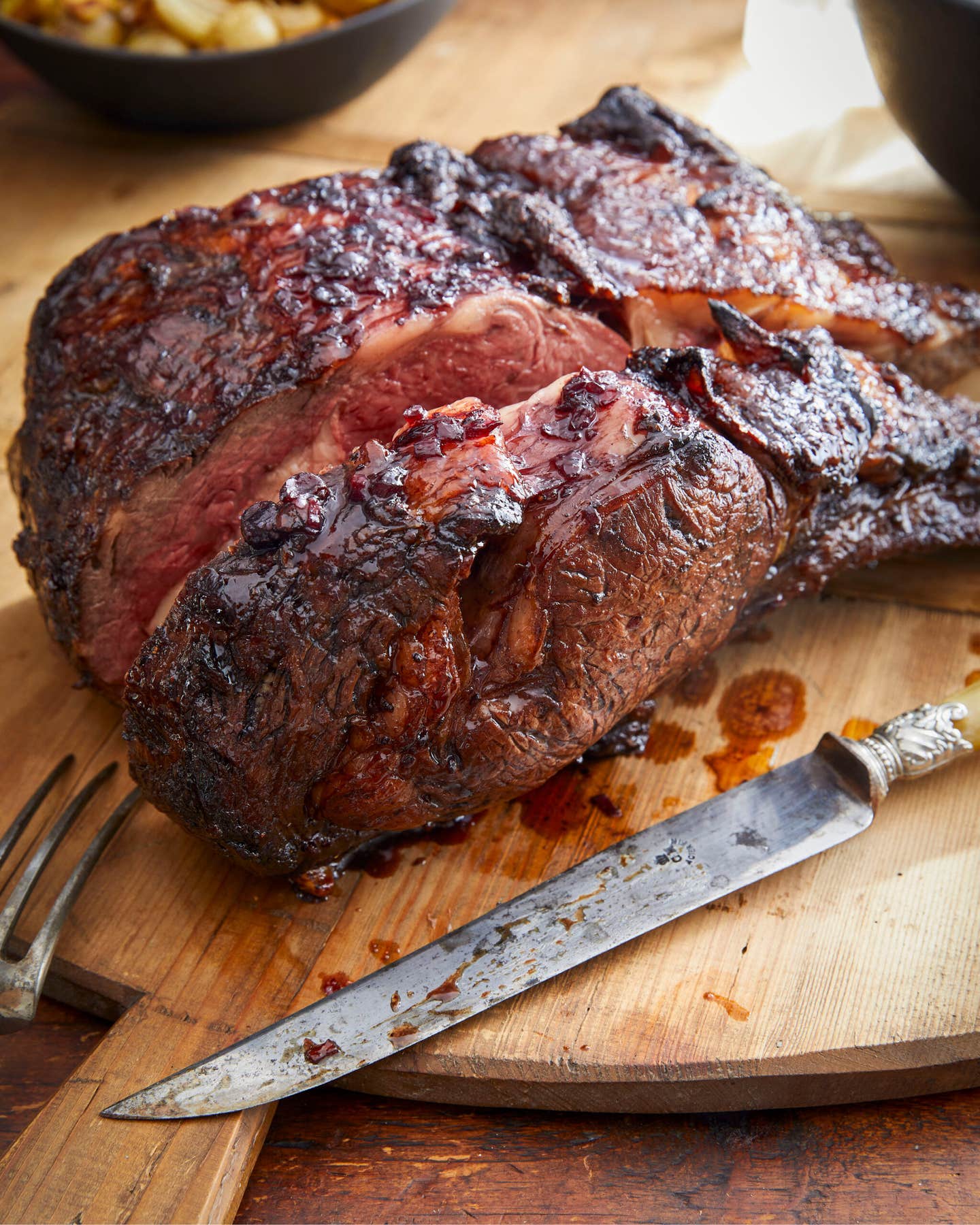 Standing Rib Roast With Black Currant Port Glaze