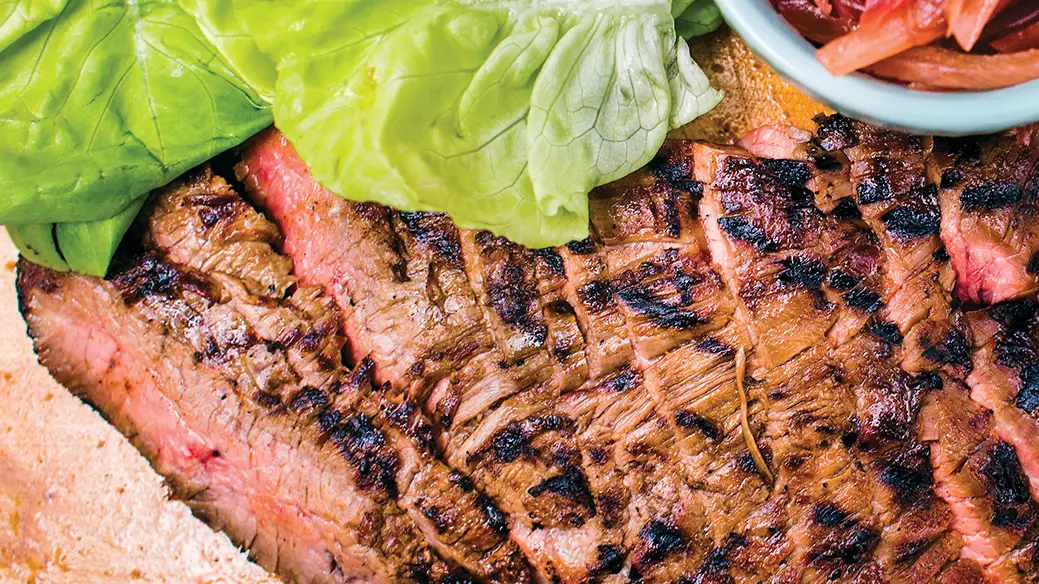 Grilled Flank Steak With Coca-Cola-Pickled Onions-image
