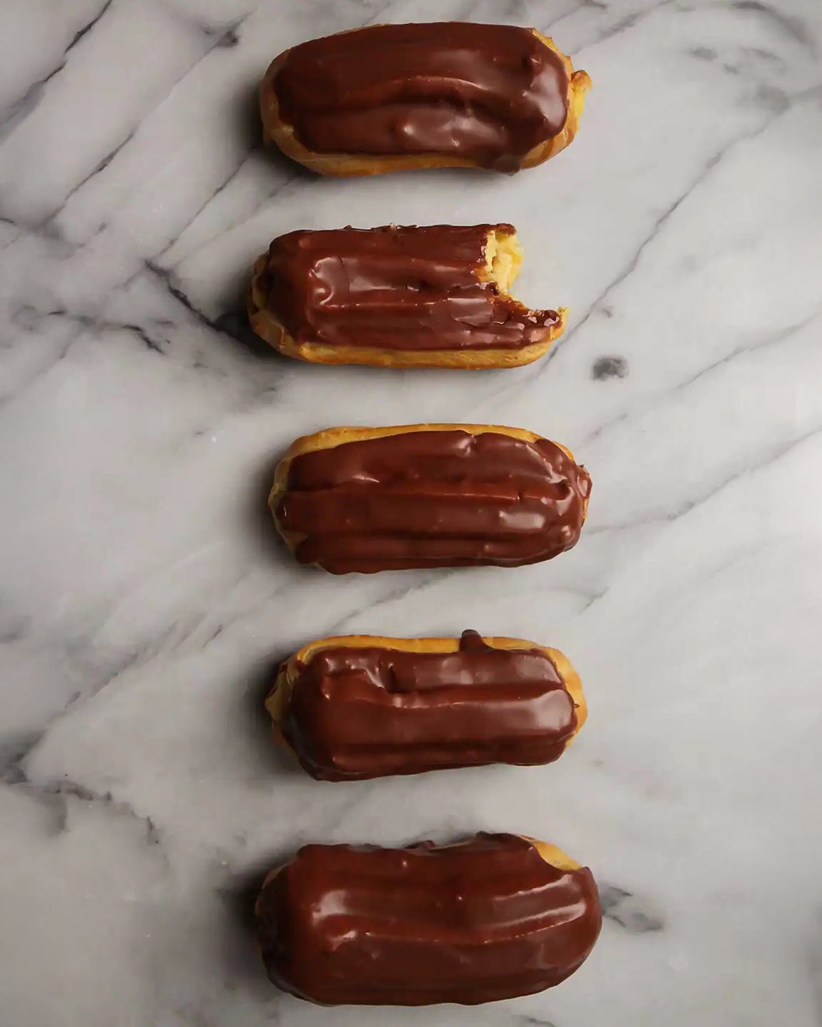 Eclairs on a table
