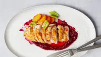 Roasted Guinea Hens with Spring Beets and Runner Beans-image